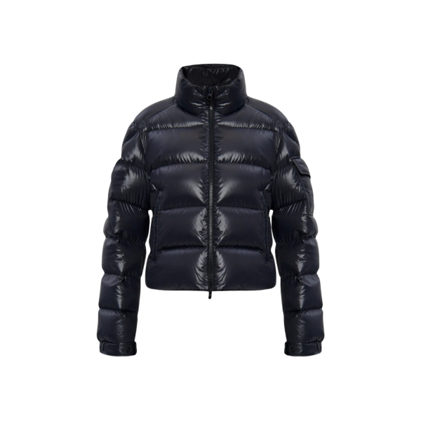 Doudoune courte MONCLER Petra nylon super laqué noir