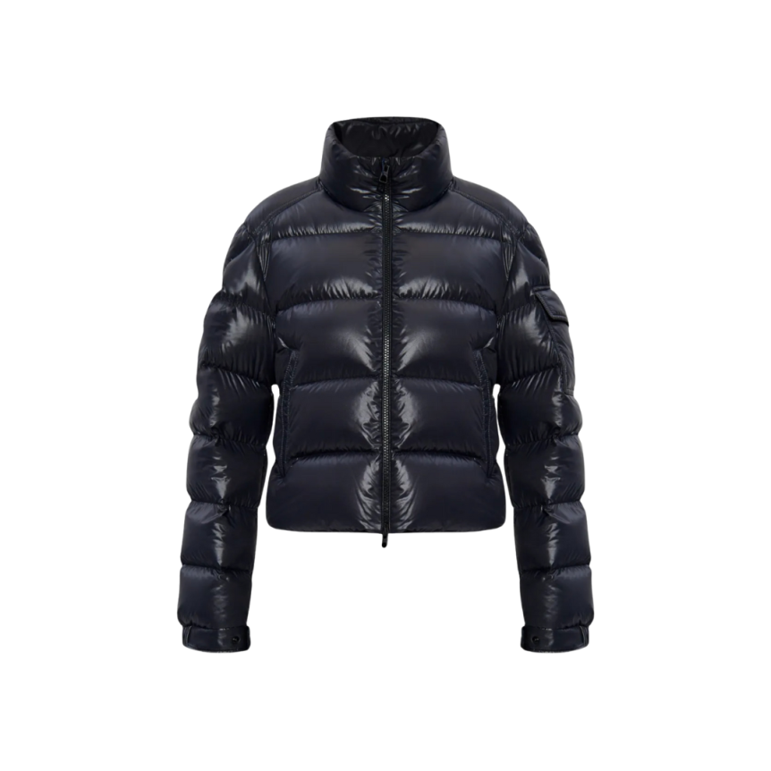 Doudoune courte MONCLER Petra nylon super laqué noir