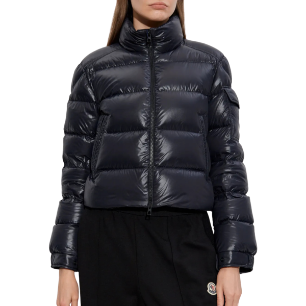 Doudoune courte MONCLER Petra nylon super laqué noir