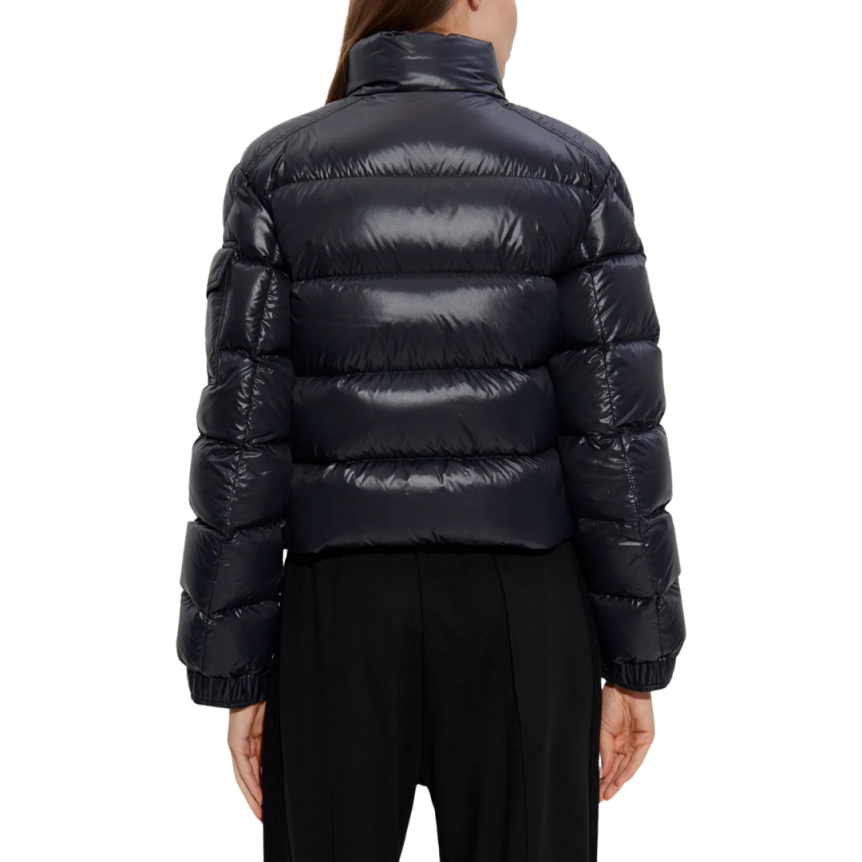 Doudoune courte MONCLER Petra nylon super laqué noir