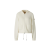 Sweat à capuche zippé cardigan coton écru poche maille