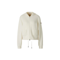 Sweat à capuche zippé cardigan coton écru poche maille