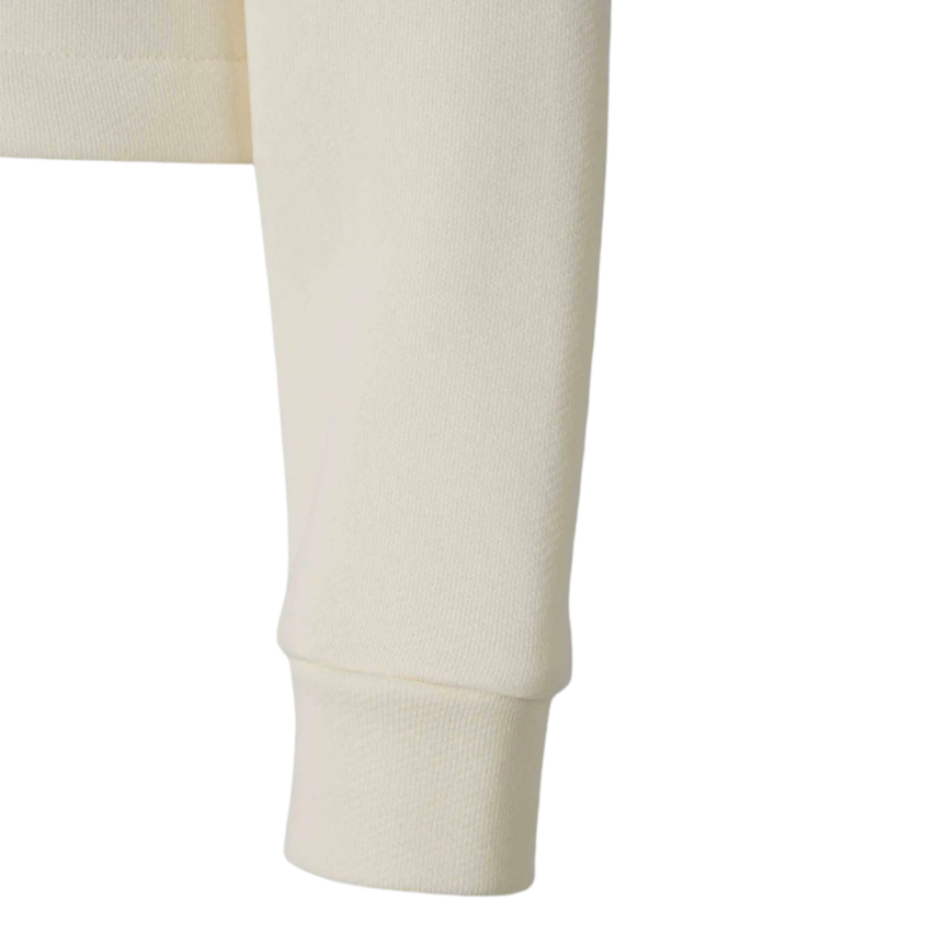 Sweat à capuche zippé MONCLER cardigan coton écru poche maille