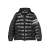 Doudoune à capuche amovible Landre nylon noir bande blanche