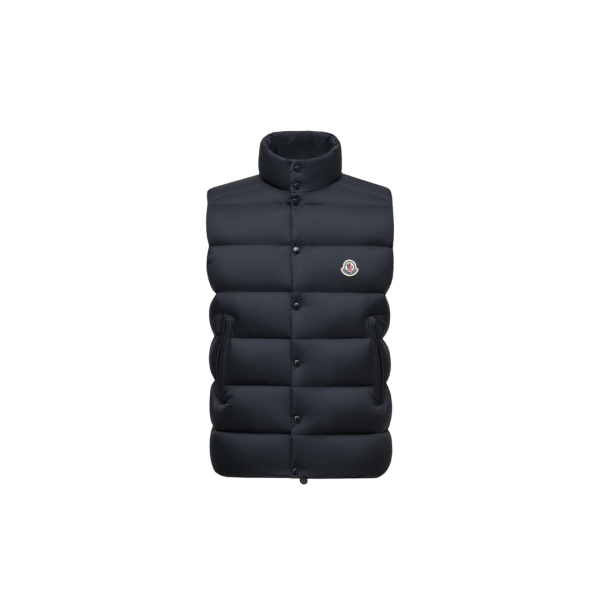 Doudoune sans manche MONCLER Tibb gilet nylon bleu marine mat