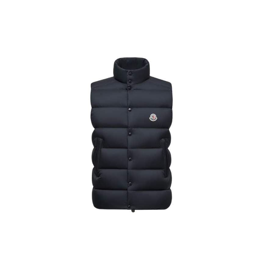 Doudoune sans manche MONCLER Tibb gilet nylon bleu marine mat