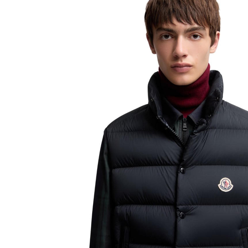 Doudoune sans manche MONCLER Tibb gilet nylon bleu marine mat