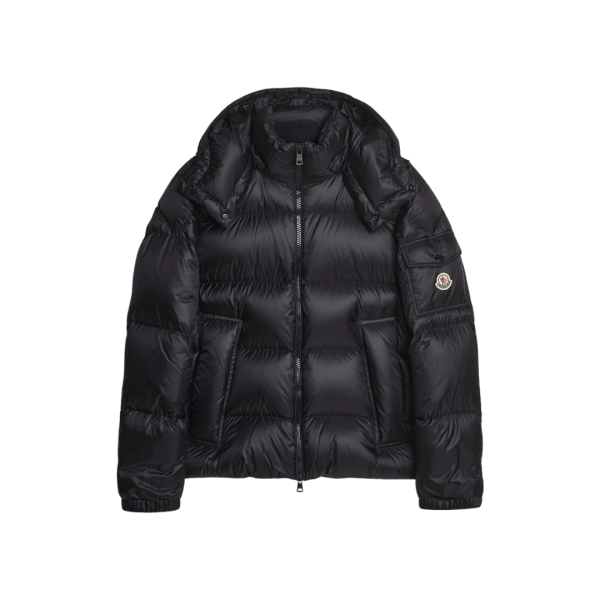 Doudoune courte à capuche MONCLER Couyere nylon noir mat