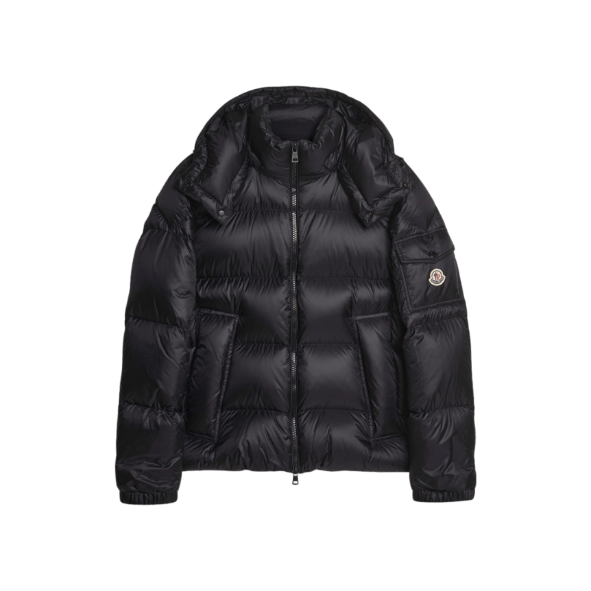 Doudoune courte à capuche MONCLER Couyere nylon noir mat