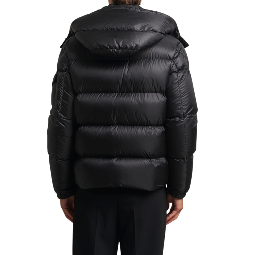 Doudoune courte à capuche MONCLER Couyere nylon noir mat