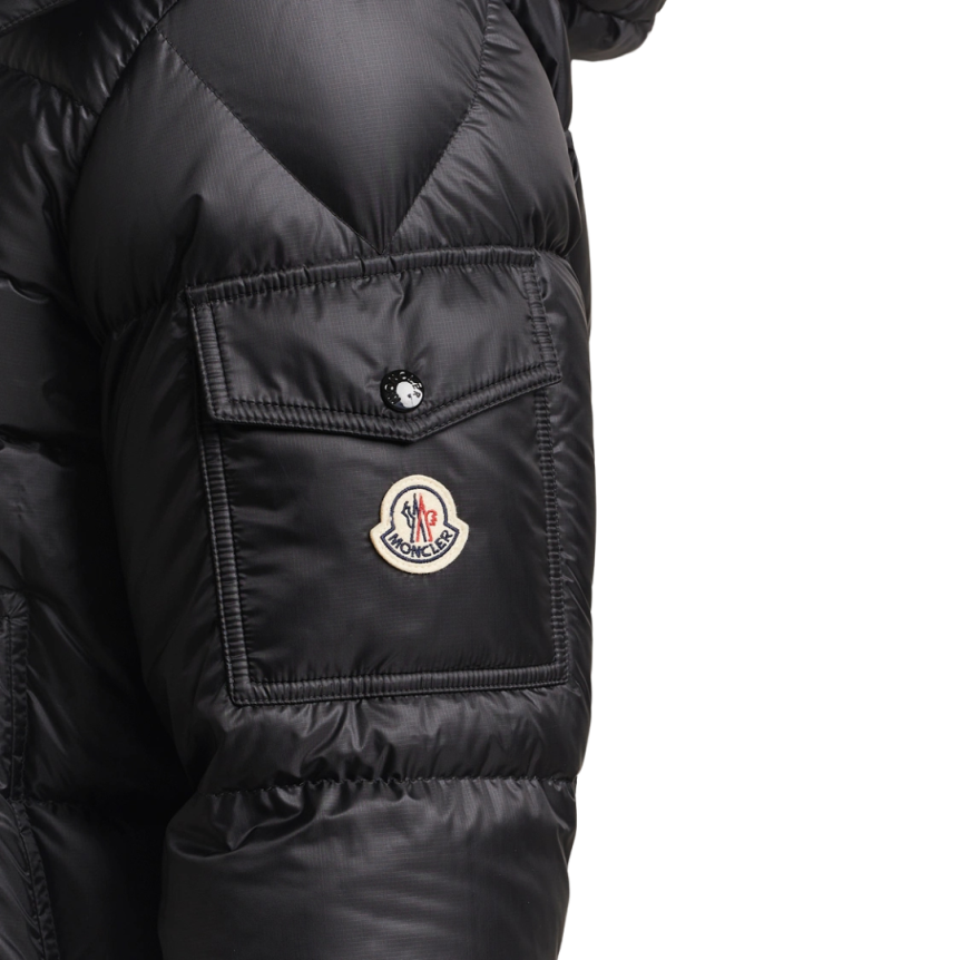 Doudoune courte à capuche MONCLER Couyere nylon noir mat