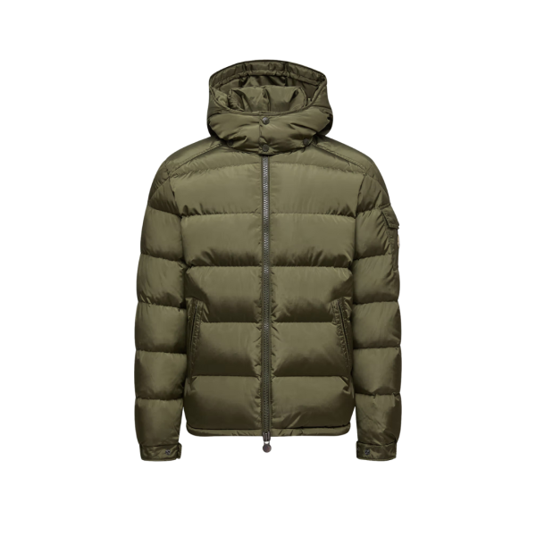 Doudoune courte capuche MONCLER Maya Matte nylon vert olive