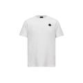 T-shirt col rond coton blanc logo velours manche