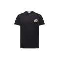 T-shirt col rond coton noir empiècement double logo
