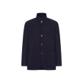 Veste col montant officier cachemire bleu marine