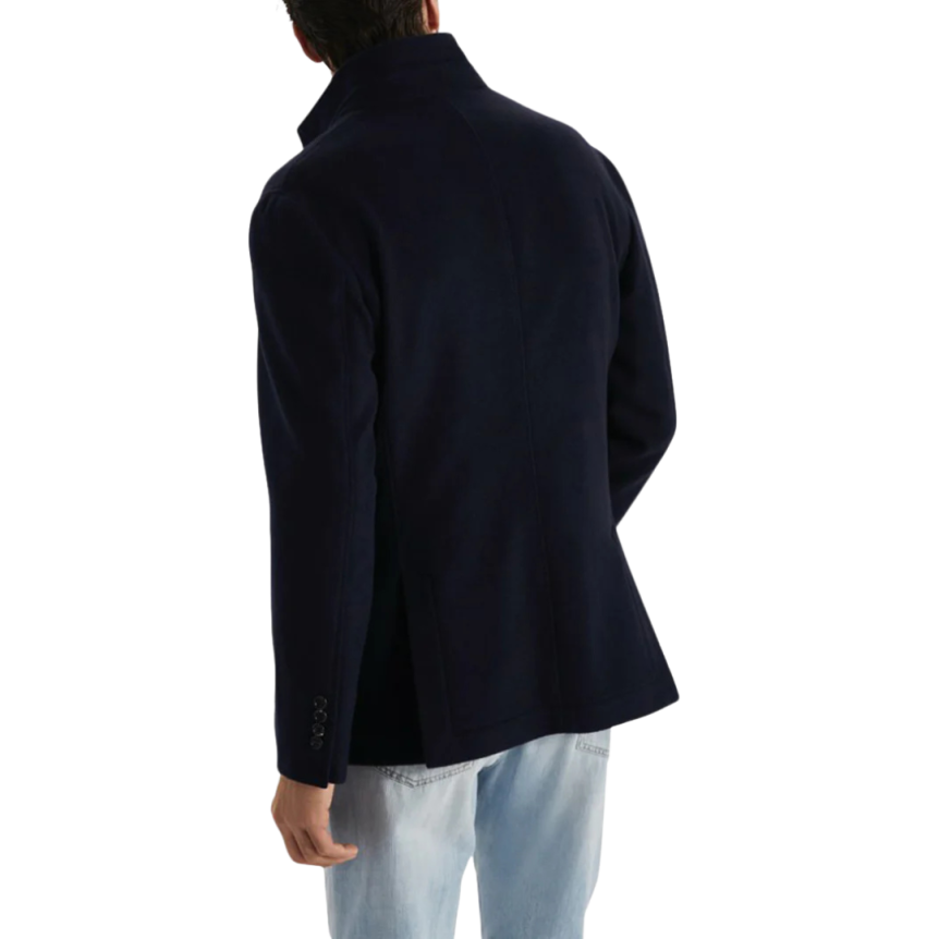 Veste col montant officier BRUNELLO CUCINELLI cachemire bleu marine