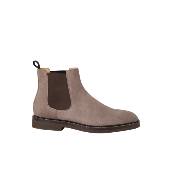 Bottine BRUNELLO CUCINELLI Chelsea cuir daim marron clair