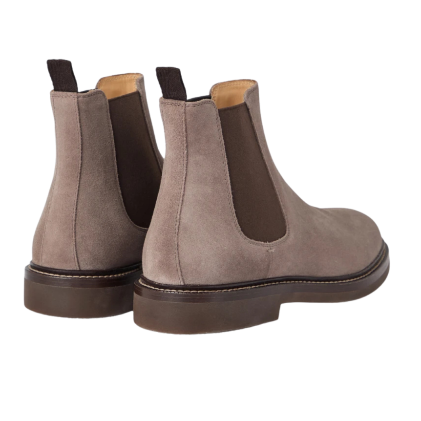 Bottine BRUNELLO CUCINELLI Chelsea cuir daim marron clair