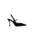 Escarpins à bride arrière daim cuir nappa noir logo DG doré