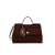 Sac à main Sicily daim marron foncé porte clés doré bandoulière