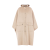 Manteau cape capuche cachemire beige poche rabat pression