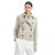 Caban court cachemire beige Monile bouton corne