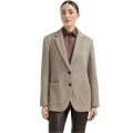 Veste droite maille coton viscose brillant beige poche plaquée Monille
