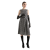 Robe de cocktail sans manche crêpe épais imprimé chevrons noir blanc