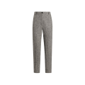 Pantalon cigarette taille haute laine noir blanc moucheté