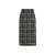 Jupe crayon taille haute tweed laine mélangée carreaux noir blanc