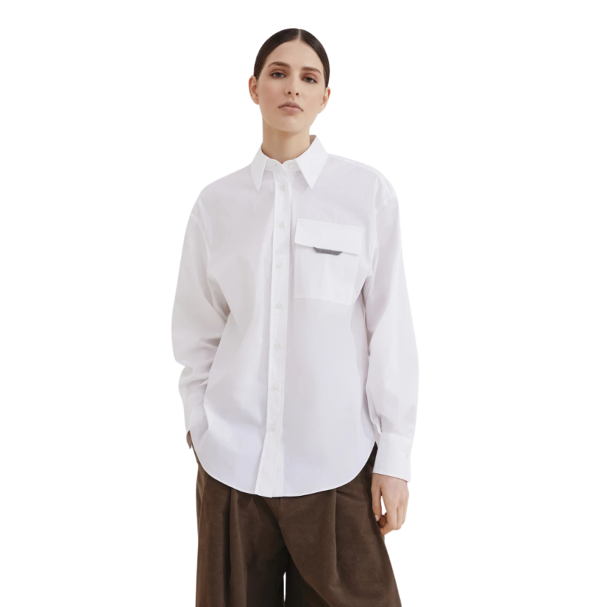 Chemise BRUNELLO CUCINELLI popeline coton extensible bouton nacre Monile