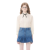 Chemise à pois Sangallo Daisy coton mélangée écru bouton nacre