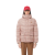 Doudoune à capuche nylon carreaux écru rouge écusson VLogo