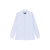 Chemise col mao coton bleu ciel rayure blanche passementerie