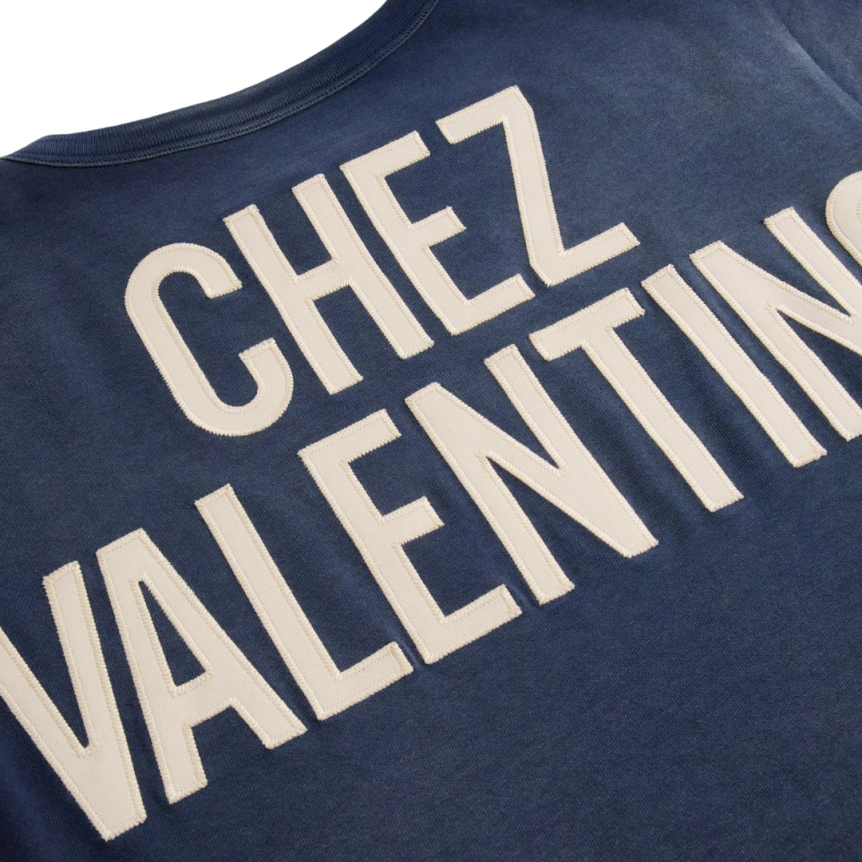 T-shirt col rond VALENTINO coton bleu imprimé panther 60 Chez valentino dos