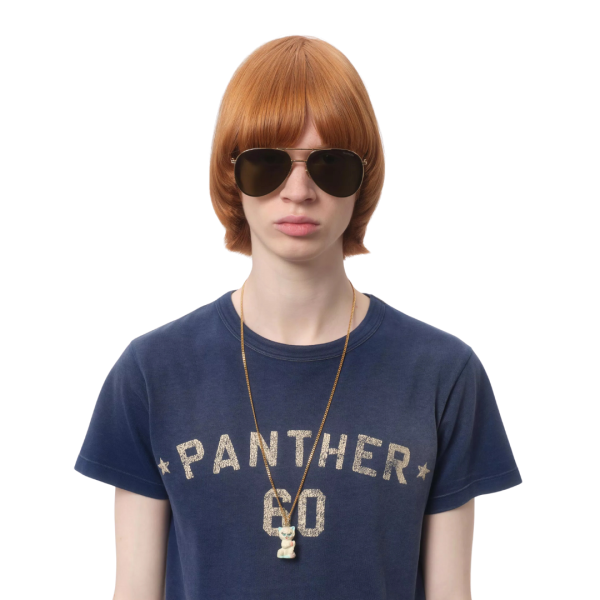 T-shirt col rond VALENTINO coton bleu imprimé panther 60 Chez valentino dos