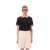 Polo piqué coton noir col blanc rouge écusson VLogo