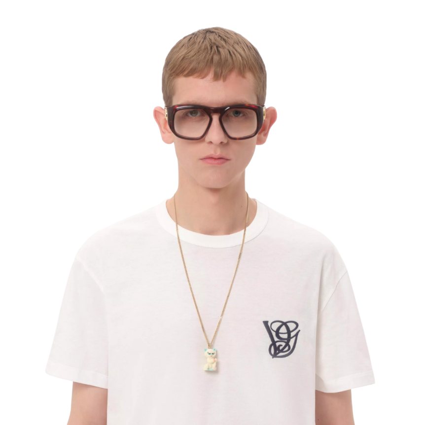 T-shirt col rond VALENTINO coton blanc écusson VG bleu marine