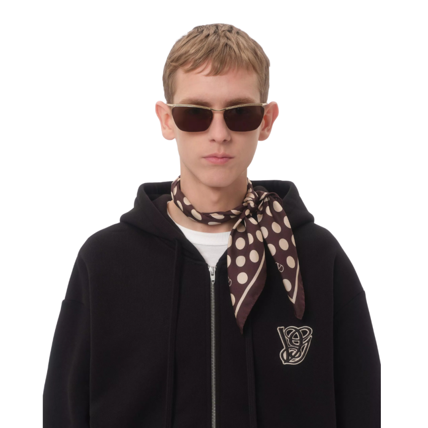 Sweat-shirt zippé à capuche VALENTINO cardigan coton noir broderie VG ecru