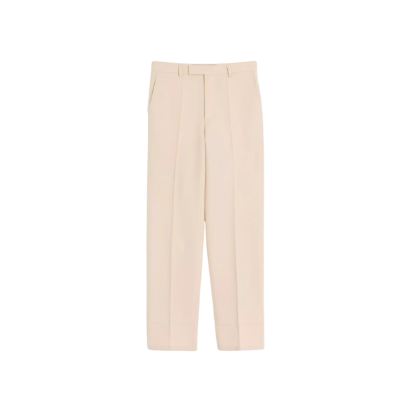 Pantalon droit VALENTINO gabardine laine beige rosé