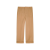 Pantalon droit gabardine laine camel revers bas large