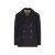 Caban manteau croisé laine vierge bleu marine bouton doré