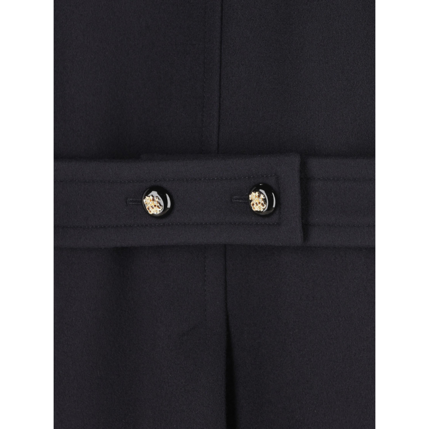 Caban manteau croisé VALENTINO laine vierge bleu marine bouton doré
