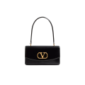Sac porté épaule Vain cuir veau brillant noir Vlogo doré