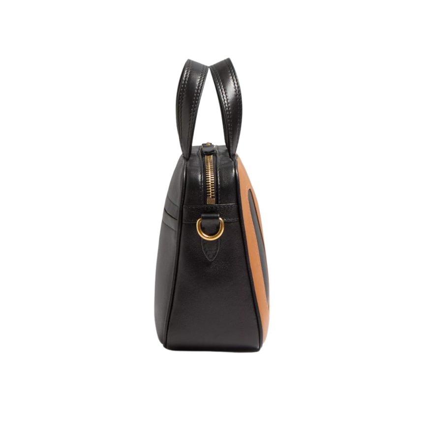 Sac à main VALENTINO Viva Superstar cuir nappa noir Vlogo camel