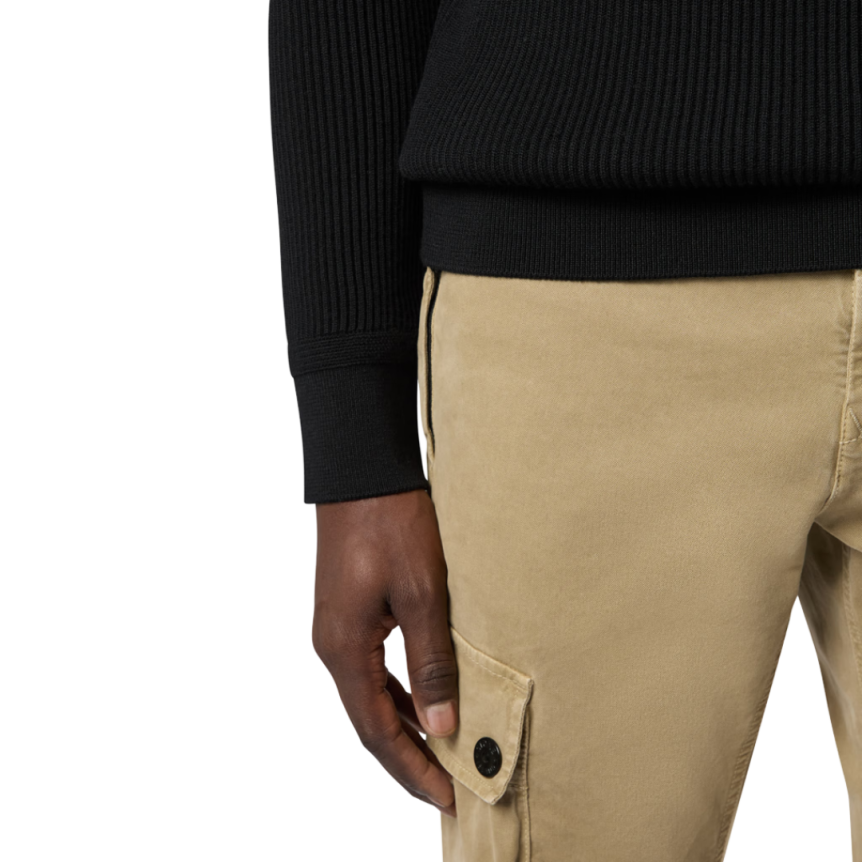 Pull col roulé STONE ISLAND laine côtelée noire