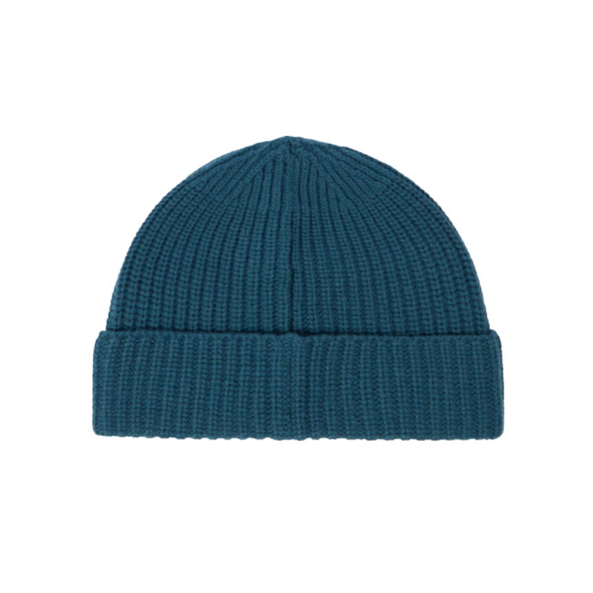 Bonnet STONE ISLAND laine vierge vert foncé revers écusson Compass