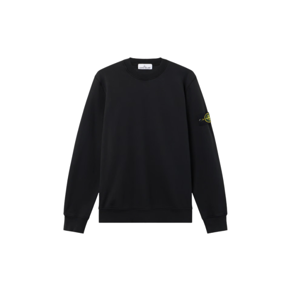 Sweat-shirt ras-du-cou STONE ISLAND molleton coton bio noir