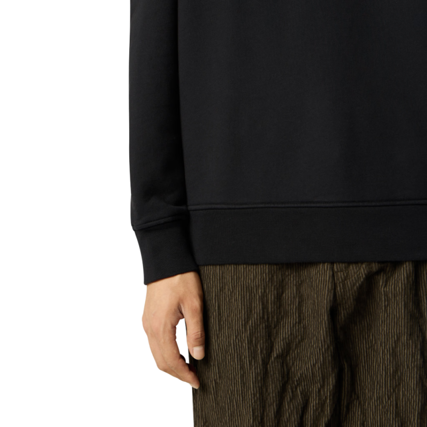 Sweat-shirt ras-du-cou STONE ISLAND molleton coton bio noir