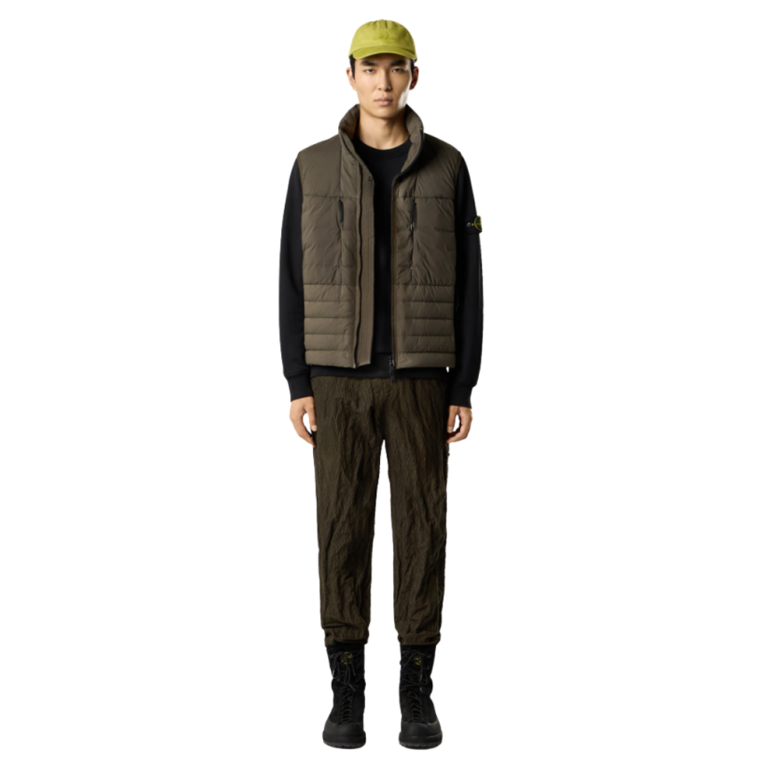 Sweat-shirt ras-du-cou STONE ISLAND molleton coton bio noir